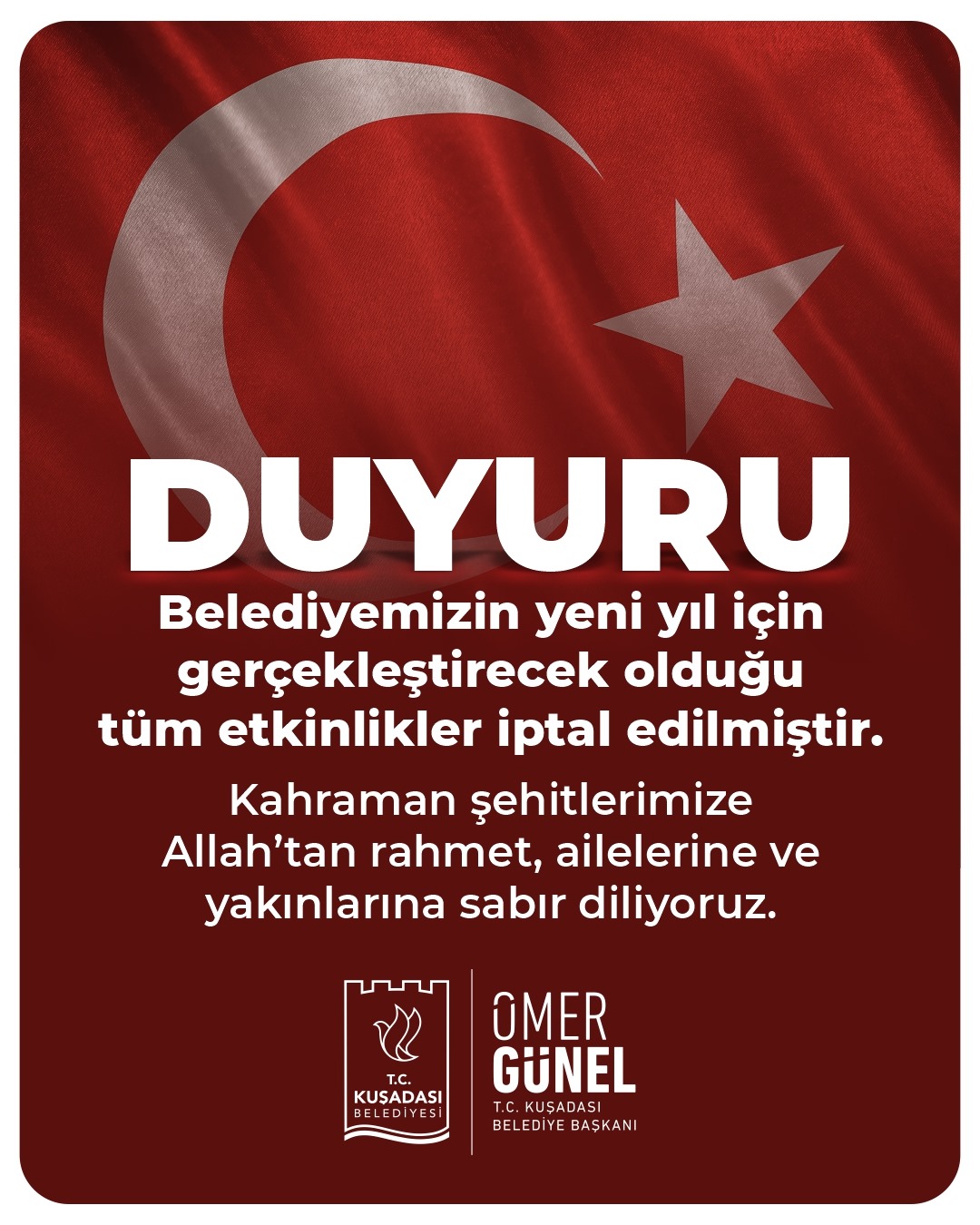 Kuşadası Belediyesi tüm yılbaşı etkinliklerini iptal etti