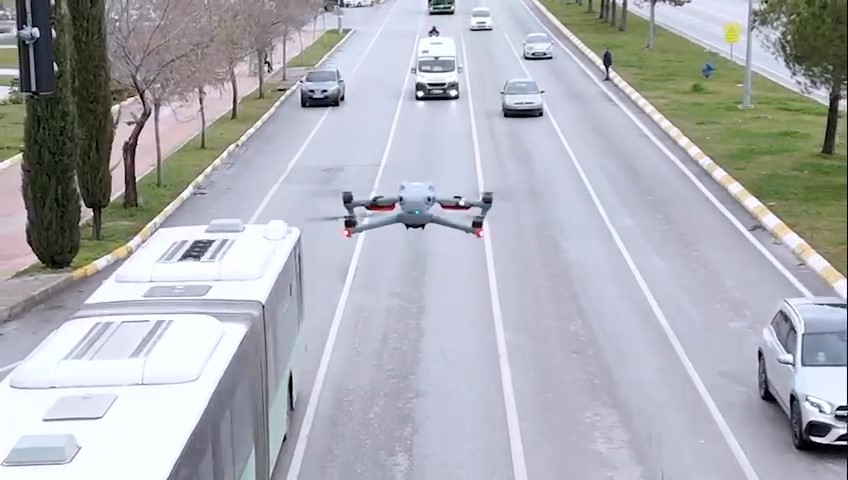 Trafik denetimlerinde drone uygulaması devam ediyor