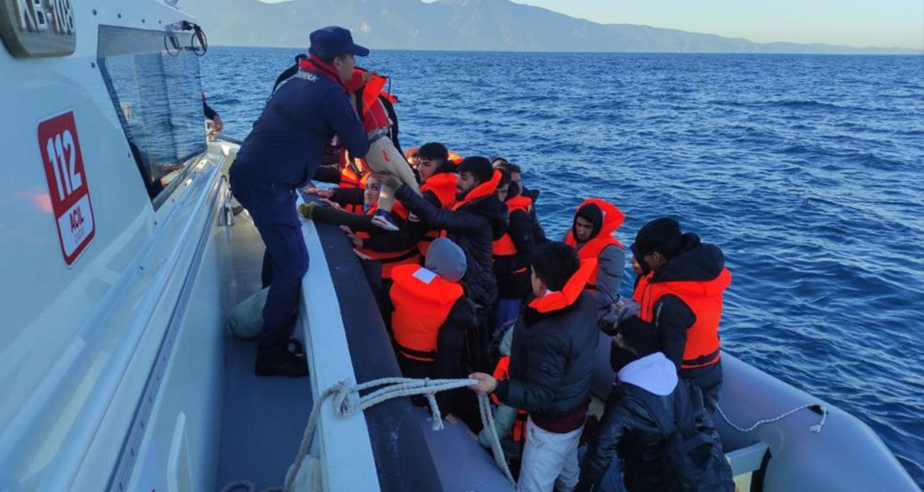 Aydın’da 14 düzensiz göçmen kurtarıldı