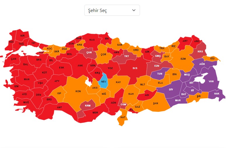 Türkiye kırmızıya boyanıyor!