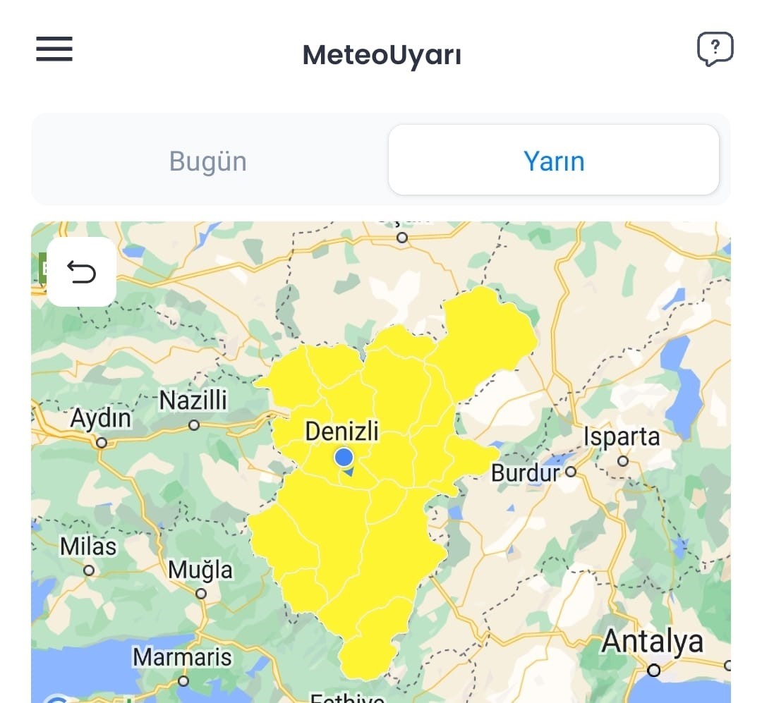 Denizli için lodos uyarısı!