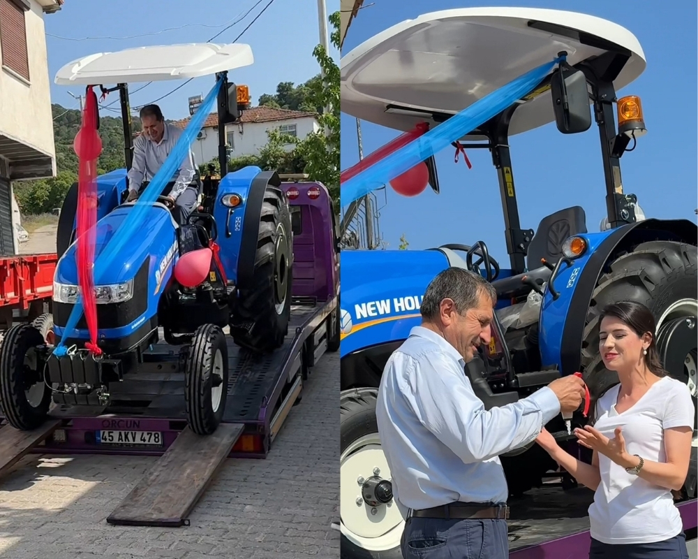 İlk kazandığı para ile babasına traktör aldı!