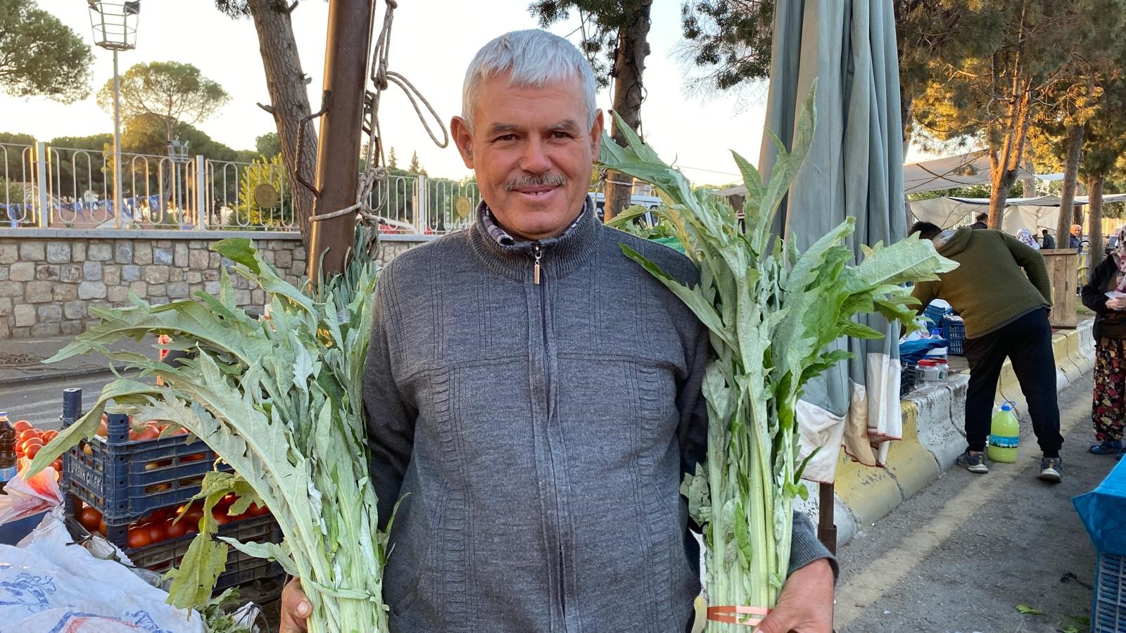 Karaciğer dostu enginarlar Aydın'daki pazar tezgahlarında yerini aldı