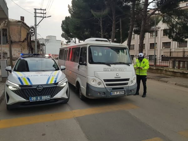 Sultanhisar'da okul servis araçları denetlendi