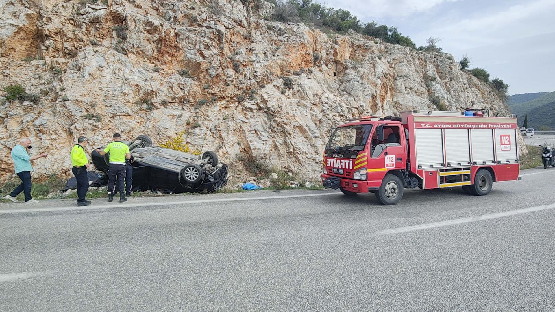 Virajı alamayan otomobil takla attı: 2 yaralı