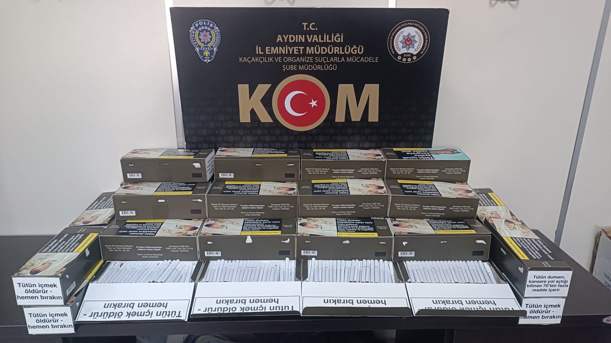 Aydın'da 9 bin 200 adet makaron ele geçirildi