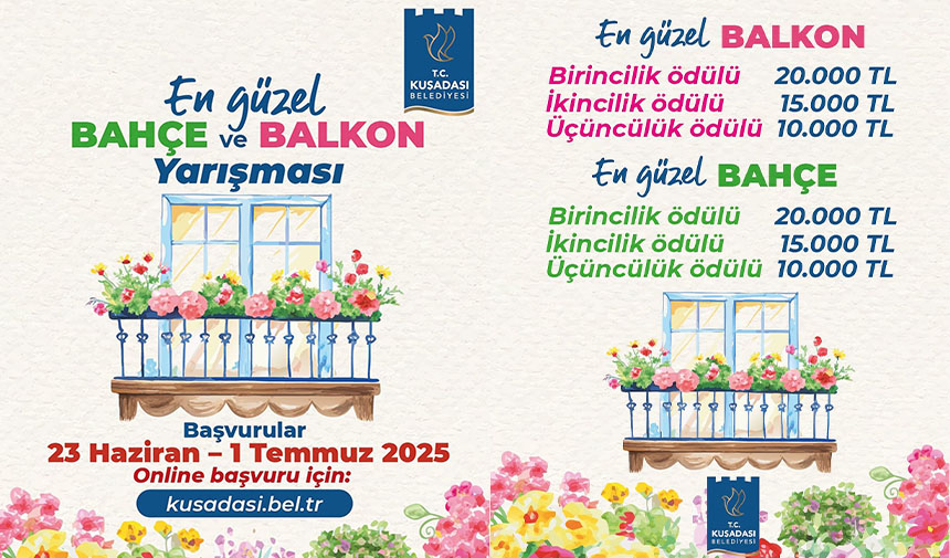 Kuşadası’nın en güzel bahçesi ve balkonu seçilecek