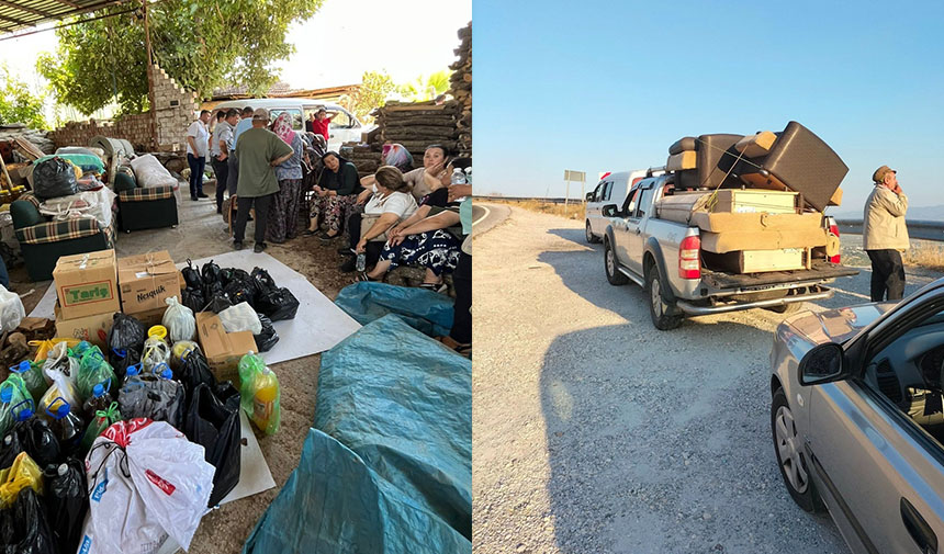 Aydın'dan İzmir'e yardım eli uzandı, topladıkları eşyaları teslim ettiler