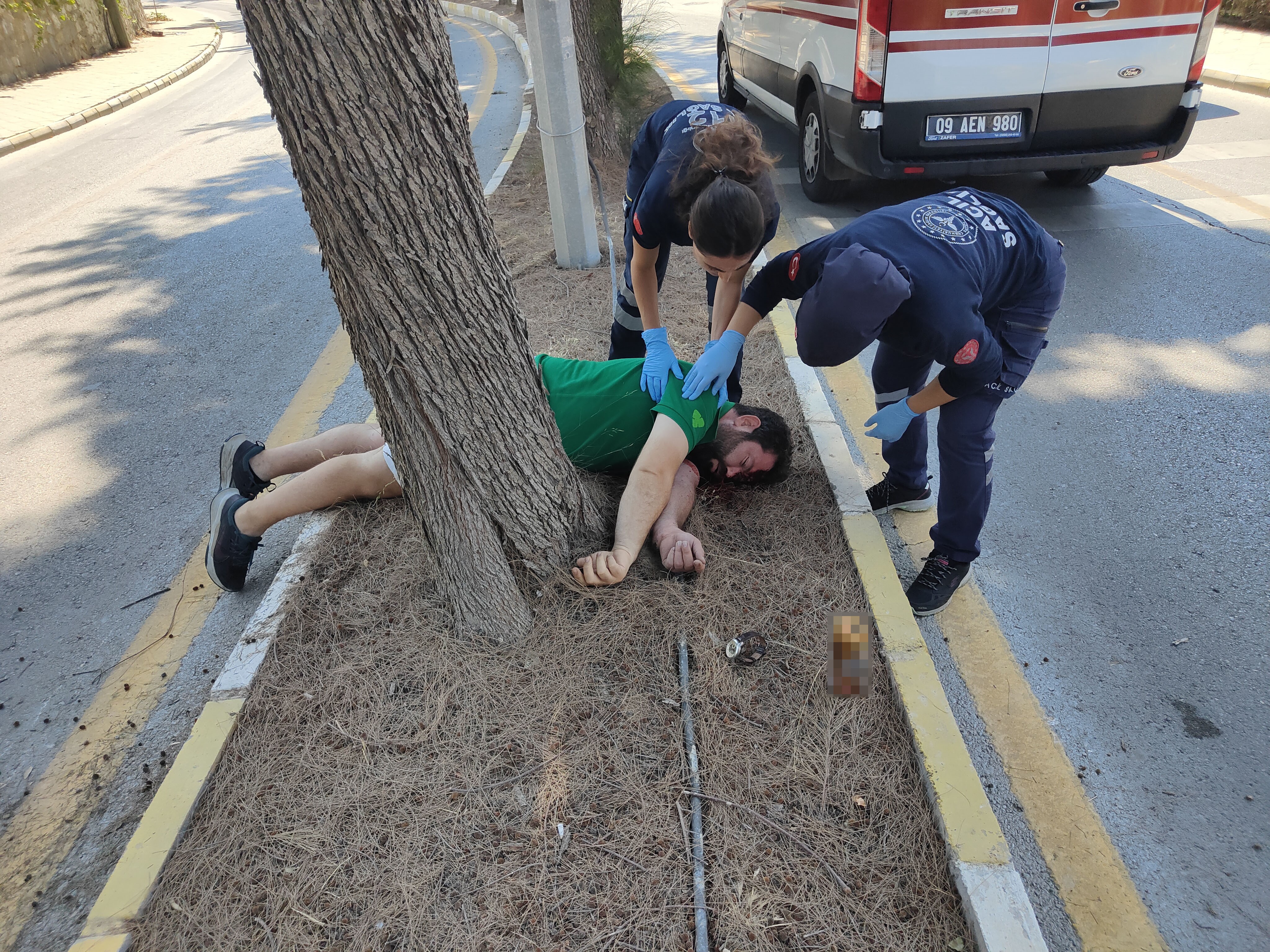 Trafik kazasında motosiklet sürücüsü yaralandı