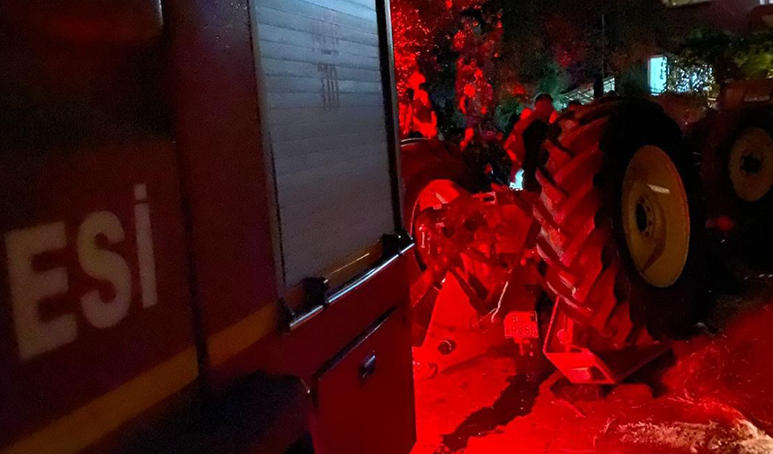 Traktör devrildi, 1 ölü